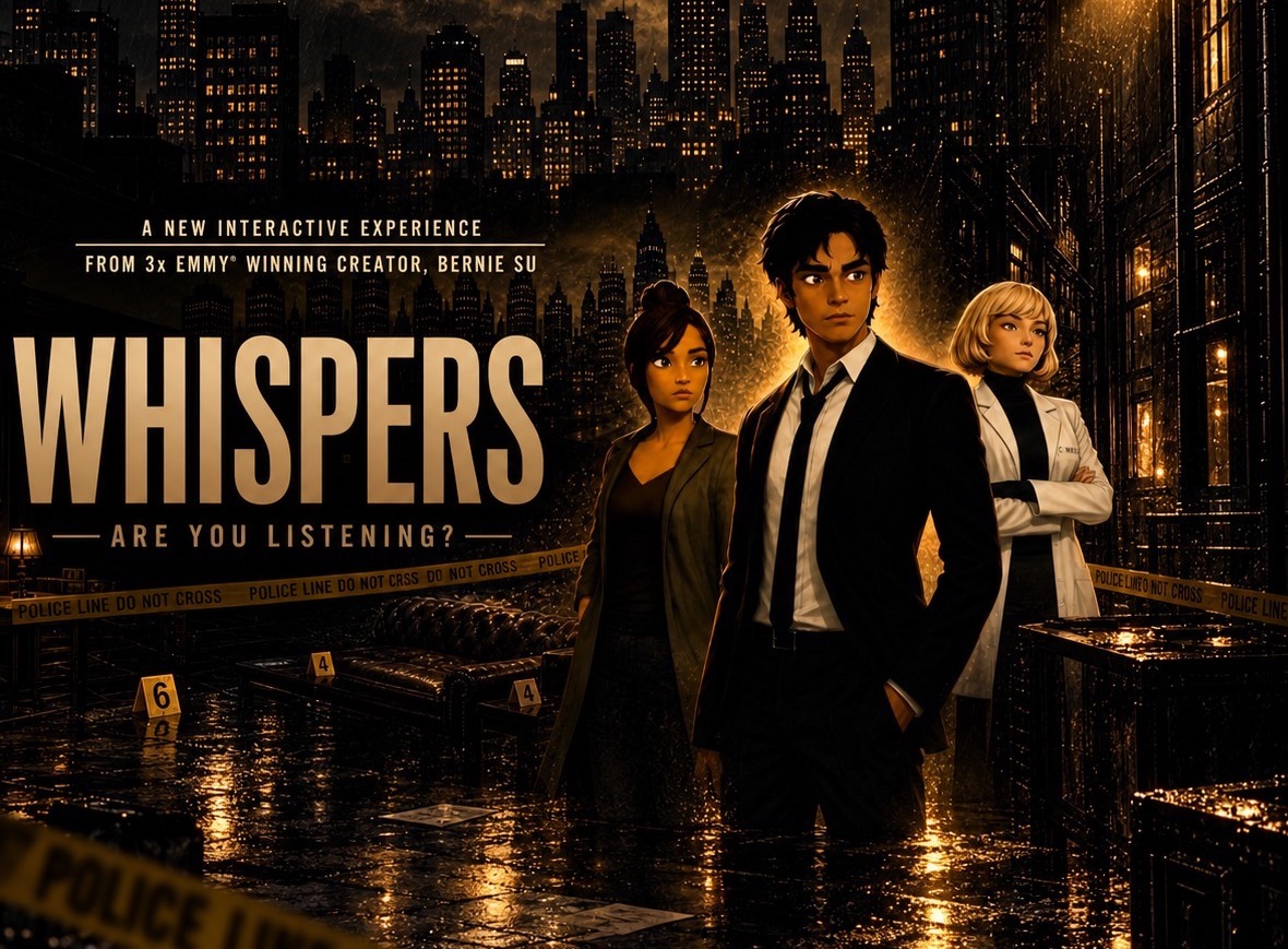 Whispers interactive AI thriller series featuring Detective Marcus Kent